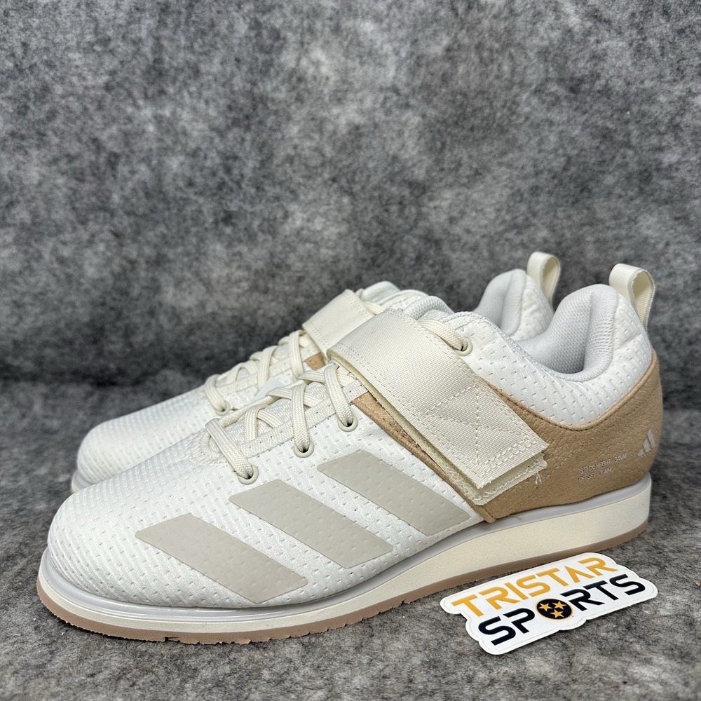 Adidas Powerlift 5 Weightlifting Shoes Mens Sz 9.5 Off White Sandstone IH8239